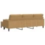 Sofá de 3 plazas con taburete de terciopelo marrón 210 cm de , Sofás - Ref: Foro24-3278284, Precio: 335,24 €, Descuento: %