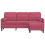 Sofá de 3 plazas con taburete de terciopelo rojo tinto 180 cm de , Sofás - Ref: Foro24-3278271, Precio: 295,83 €, Descuento: %