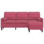 Sofá de 3 plazas con taburete de terciopelo rojo tinto 180 cm de , Sofás - Ref: Foro24-3278271, Precio: 301,24 €, Descuento: %