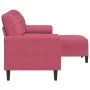 Sofá de 3 plazas con taburete de terciopelo rojo tinto 180 cm de , Sofás - Ref: Foro24-3278271, Precio: 295,83 €, Descuento: %