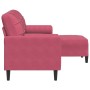 Sofá de 3 plazas con taburete de terciopelo rojo tinto 180 cm de , Sofás - Ref: Foro24-3278271, Precio: 301,24 €, Descuento: %