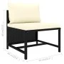 5-piece garden sofa set and black synthetic rattan cushions by vidaXL, Modular outdoor sofas - Ref: Foro24-313517, Price: 173...