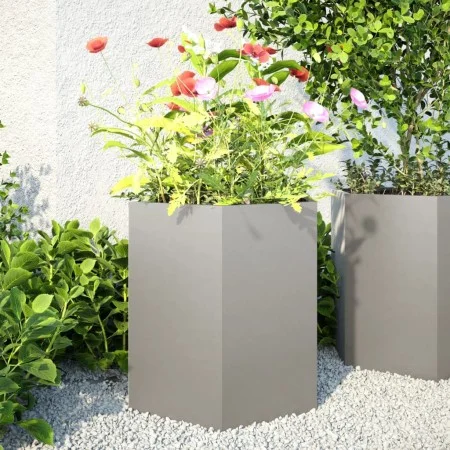 Jardinera hexagonal 2 uds acero inoxidable 46x40x45 cm de , Maceteros y jardineras - Ref: Foro24-851117, Precio: 97,63 €, Des...