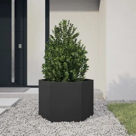 Black steel hexagonal planter 69x60x45 cm by , Pots and planters - Ref: Foro24-851122, Price: 64,46 €, Discount: %