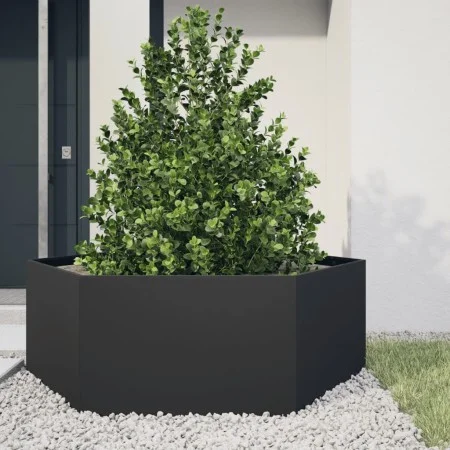 Jardinera hexagonal acero negra 138x120x45 cm de , Maceteros y jardineras - Ref: Foro24-851136, Precio: 93,88 €, Descuento: %