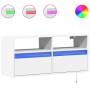 Mueble de TV de pared con luces LED blanco 100x31x45 cm de , Muebles TV - Ref: Foro24-852334, Precio: 69,77 €, Descuento: %