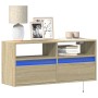 Mueble de TV de pared con luces LED roble Sonoma 100x31x45 cm de , Muebles TV - Ref: Foro24-852336, Precio: 67,41 €, Descuent...