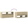Mueble de TV de pared con luces LED roble Sonoma 100x31x45 cm de , Muebles TV - Ref: Foro24-852336, Precio: 67,41 €, Descuent...