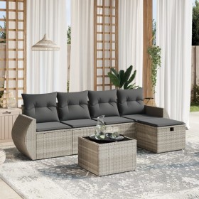 Set de sofás de jardín 6 pzas y cojines ratán sintético gris de , Conjuntos de jardín - Ref: Foro24-3264098, Precio: 380,56 €...