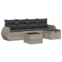Set de sofás de jardín 6 pzas y cojines ratán sintético gris de , Conjuntos de jardín - Ref: Foro24-3264098, Precio: 380,56 €...
