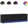Mueble de TV con LED madera de ingeniería negro 140x34x40 cm de , Muebles TV - Ref: Foro24-852244, Precio: 103,48 €, Descuent...