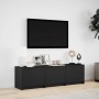 Mueble de TV con LED madera de ingeniería negro 140x34x40 cm de , Muebles TV - Ref: Foro24-852244, Precio: 103,48 €, Descuent...