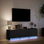 Mueble de TV con LED madera de ingeniería negro 140x34x40 cm de , Muebles TV - Ref: Foro24-852244, Precio: 103,48 €, Descuent...