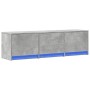 Mueble de TV LED madera ingeniería gris hormigón 140x34x40 cm de , Muebles TV - Ref: Foro24-852246, Precio: 88,14 €, Descuent...