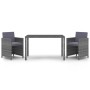 Set comedor para jardín 3 pzas y cojines ratán sintético gris de , Conjuntos de jardín - Ref: Foro24-3095490, Precio: 290,84 ...