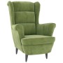 Sillón orejero y taburete de terciopelo verde claro de , Sillones - Ref: Foro24-3115934, Precio: 273,08 €, Descuento: %