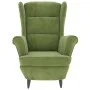 Sillón orejero y taburete de terciopelo verde claro de , Sillones - Ref: Foro24-3115934, Precio: 274,28 €, Descuento: %