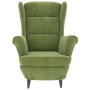 Sillón orejero y taburete de terciopelo verde claro de , Sillones - Ref: Foro24-3115934, Precio: 273,08 €, Descuento: %