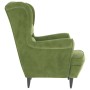 Sillón orejero y taburete de terciopelo verde claro de , Sillones - Ref: Foro24-3115934, Precio: 273,08 €, Descuento: %