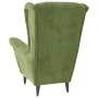 Sillón orejero y taburete de terciopelo verde claro de , Sillones - Ref: Foro24-3115934, Precio: 274,28 €, Descuento: %