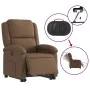 Electric reclining and lift fabric armchair in brown. by , Armchairs - Ref: Foro24-3204192, Price: 333,06 €, Discount: %