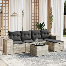 Set de sofás de jardín 6 pzas y cojines ratán sintético gris de , Conjuntos de jardín - Ref: Foro24-3264408, Precio: 379,88 €...