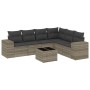 Set de sofás de jardín 7 pzas con cojines ratán PE gris claro de , Conjuntos de jardín - Ref: Foro24-3222621, Precio: 504,40 ...