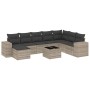 Set muebles jardín 9 pzas y cojines ratán sintético gris claro de , Conjuntos de jardín - Ref: Foro24-3222971, Precio: 606,66...