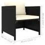 3-piece garden sofas and black synthetic rattan cushions by vidaXL, Modular outdoor sofas - Ref: Foro24-313510, Price: 54,93 ...