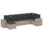 Set de sofás de jardín 7 pzas con cojines ratán PE gris claro de , Conjuntos de jardín - Ref: Foro24-3222881, Precio: 496,64 ...