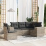 Set de sofás jardín y cojines 5 pzas ratán sintético gris claro de , Conjuntos de jardín - Ref: Foro24-3222571, Precio: 364,2...