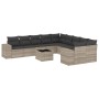 Set de sofás de jardín 11 pzas y cojines ratán sintético gris de , Conjuntos de jardín - Ref: Foro24-3223121, Precio: 771,17 ...