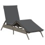 Tumbona con cojín ratán sintético con cojín gris de , Tumbonas - Ref: Foro24-4002703, Precio: 146,87 €, Descuento: %