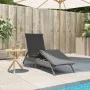 Sun lounger with synthetic rattan and grey cushion by , Loungers - Ref: Foro24-4002703, Price: 144,21 €, Discount: %