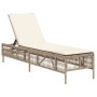 Tumbona con cojín ratán sintético beige de , Tumbonas - Ref: Foro24-4002741, Precio: 147,15 €, Descuento: %