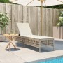 Tumbona con cojín ratán sintético beige de , Tumbonas - Ref: Foro24-4002741, Precio: 147,15 €, Descuento: %