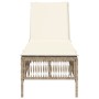 Tumbona con cojín ratán sintético beige de , Tumbonas - Ref: Foro24-4002741, Precio: 147,15 €, Descuento: %