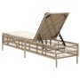 Tumbona con cojín ratán sintético beige de , Tumbonas - Ref: Foro24-4002741, Precio: 147,15 €, Descuento: %