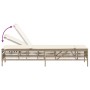 Tumbona con cojín ratán sintético beige de , Tumbonas - Ref: Foro24-4002741, Precio: 147,15 €, Descuento: %