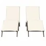 Tumbonas con cojines 2 unidades ratán sintético marrón de , Tumbonas - Ref: Foro24-3261579, Precio: 280,09 €, Descuento: %