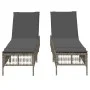 Tumbonas con cojines 2 unidades ratán sintético gris de , Tumbonas - Ref: Foro24-3261598, Precio: 278,20 €, Descuento: %