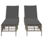 Tumbonas con cojines 2 unidades ratán sintético gris de , Tumbonas - Ref: Foro24-3261598, Precio: 283,42 €, Descuento: %