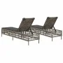 Tumbonas con cojines 2 unidades ratán sintético gris de , Tumbonas - Ref: Foro24-3261598, Precio: 278,20 €, Descuento: %