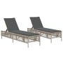 Tumbonas con cojines 2 unidades ratán sintético gris claro de , Tumbonas - Ref: Foro24-3261601, Precio: 283,42 €, Descuento: %