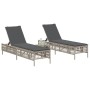 Tumbonas con cojines 2 unidades ratán sintético gris claro de , Tumbonas - Ref: Foro24-3261601, Precio: 283,42 €, Descuento: %