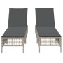 Tumbonas con cojines 2 unidades ratán sintético gris claro de , Tumbonas - Ref: Foro24-3261601, Precio: 283,42 €, Descuento: %