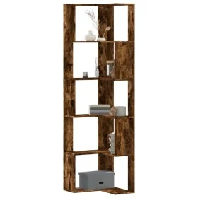 Corner shelf 5 levels smoked oak wood 50x50x179 cm by , Bookcases and shelves - Ref: Foro24-852586, Price: 81,05 €, Discount: %