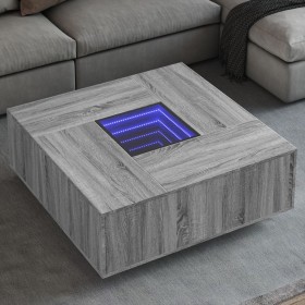 Mesa de centro con Infinity LED gris Sonoma 100x100x40 cm de , Mesas de centro - Ref: Foro24-3284047, Precio: 202,49 €, Descu...