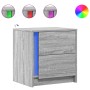 Mesita de noche con luces LED madera de ingeniería gris Sonoma de , Mesitas de noche - Ref: Foro24-852057, Precio: 53,93 €, D...