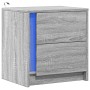 Mesita de noche con luces LED madera de ingeniería gris Sonoma de , Mesitas de noche - Ref: Foro24-852057, Precio: 53,93 €, D...